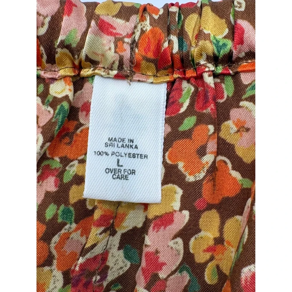 Vintage Victoria's Secret Floral Pajama Set Short Sleeve Shorts Large Gold Tag